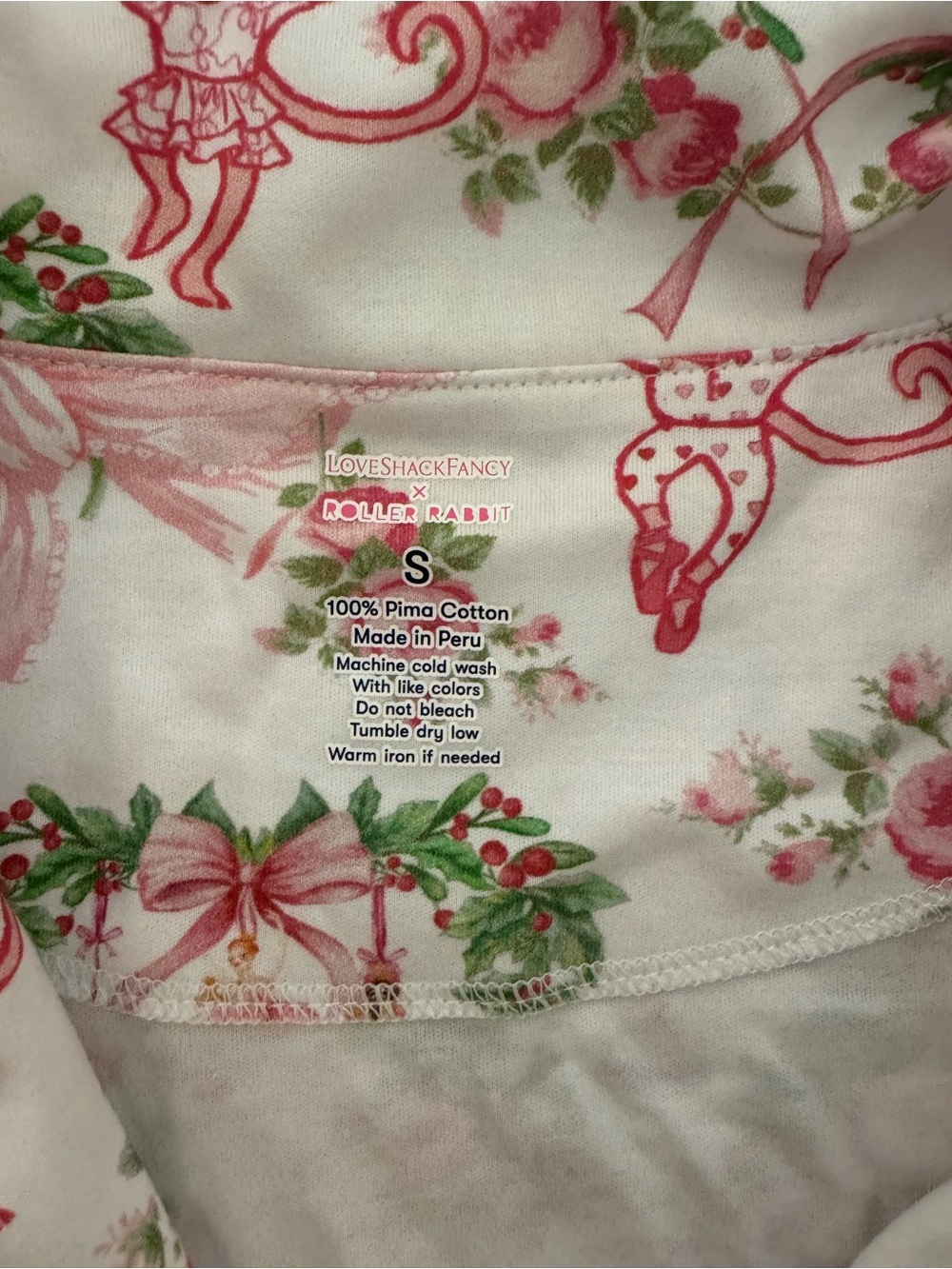 Roller Rabbit White Pink Floral & Wreath Short Pajama Set - Picture 2 of 5